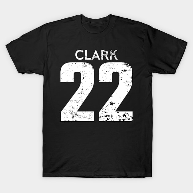 Caitlin Clark White Distressed Jersey Number 22 T-Shirt by itsMePopoi